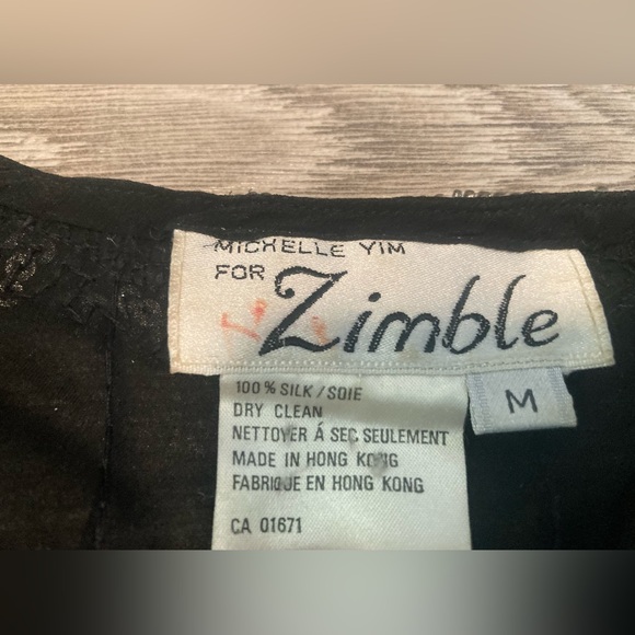 Vintage 80s beaded silk shift dress Michelle Yim for Zimble - Picture 4 of 4